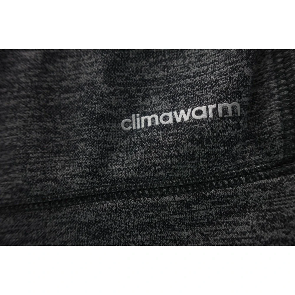 ADIDAS Gray Black Marled Print Climawarm Long Sleeve‎ Sweater Top M Pullover